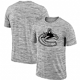 Vancouver Canucks 2018 Heathered Black Sideline Legend Velocity Travel Performance T-Shirt,baseball caps,new era cap wholesale,wholesale hats